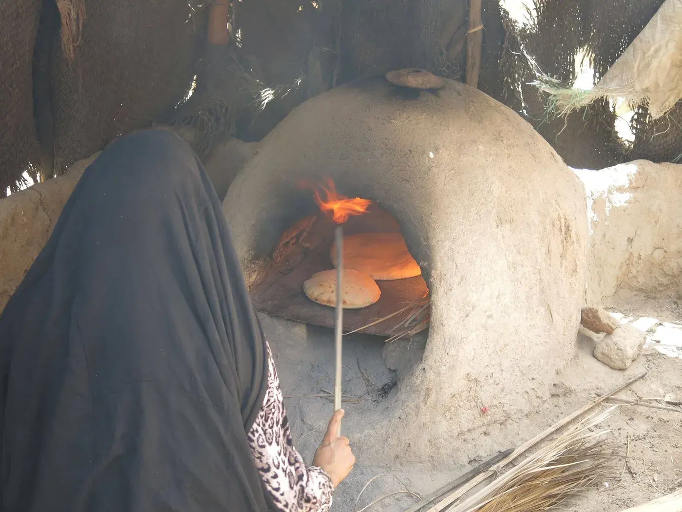 Woman backing breads
