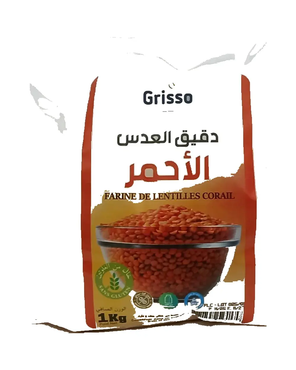 Farine de lentille corail